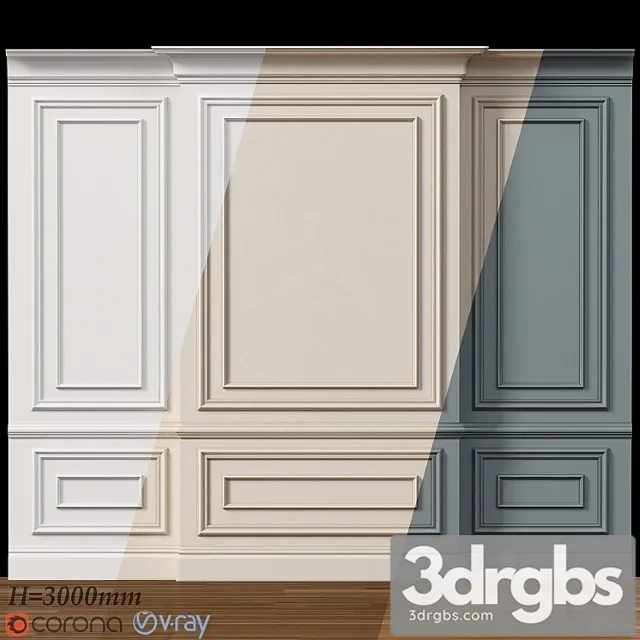 Decorative plaster Wall molding 4. boiserie classic panels 3D Model Download Decorative plaster Wall molding 4. boiserie classic panels 3D Model Download