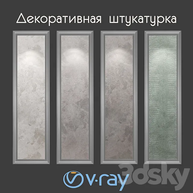 Decorative plaster with effect of velor and leather 3D Model