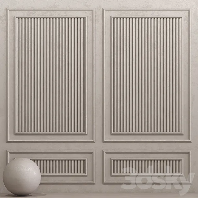 Decorative plaster with molding 10 3D Model