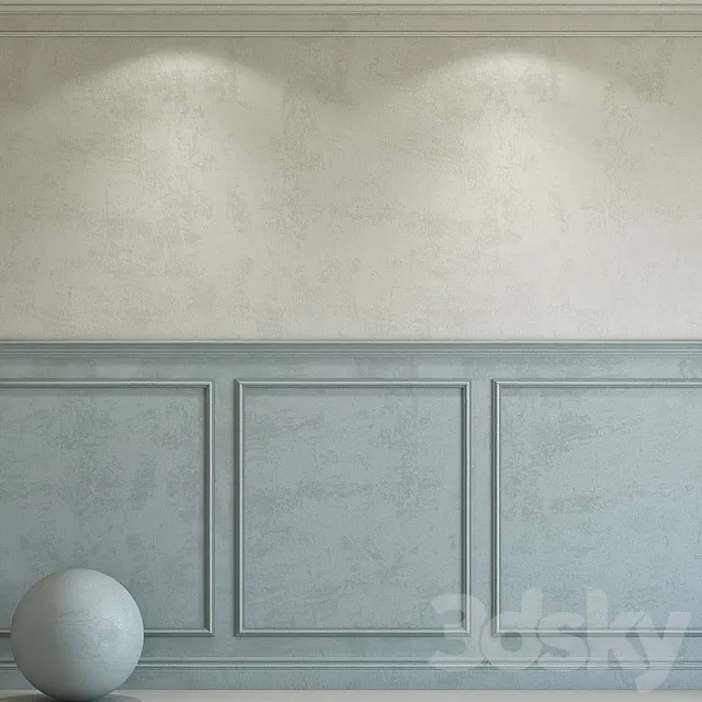 Decorative plaster with molding 100 3D Model