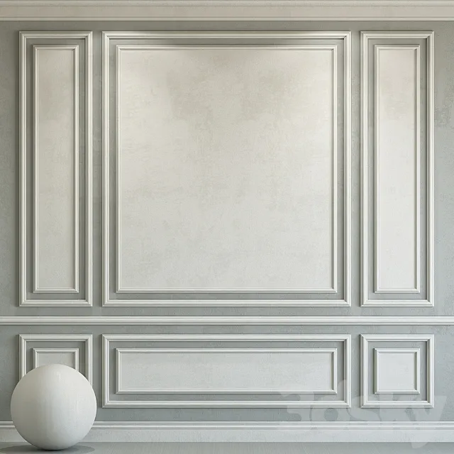 Decorative plaster with molding 114 3D Model