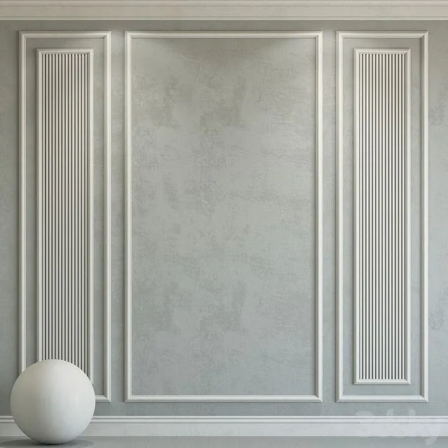 Decorative plaster with molding 116 3D Model