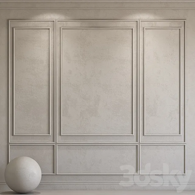 Decorative plaster with molding 134 3D Model