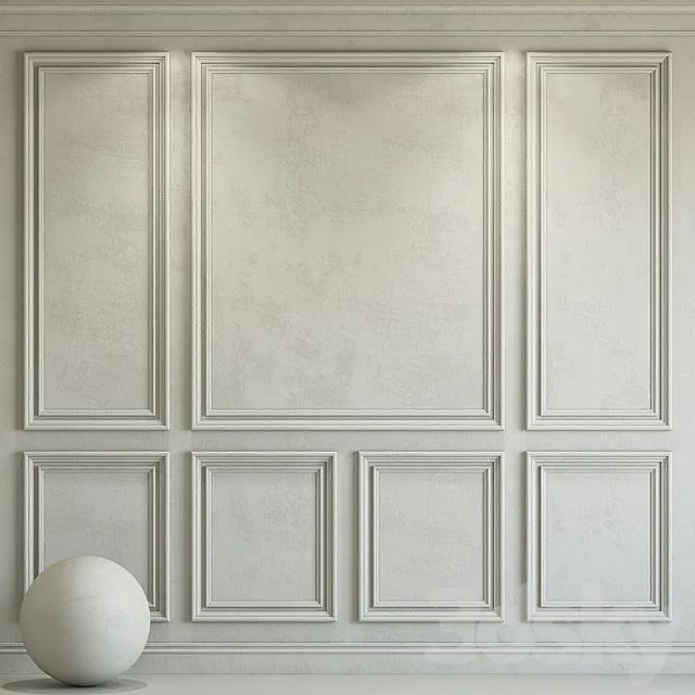 Decorative plaster with molding 142 3D Model
