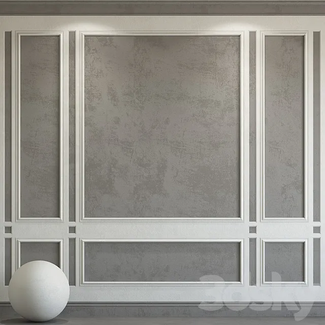 Decorative plaster with molding 146 3D Model