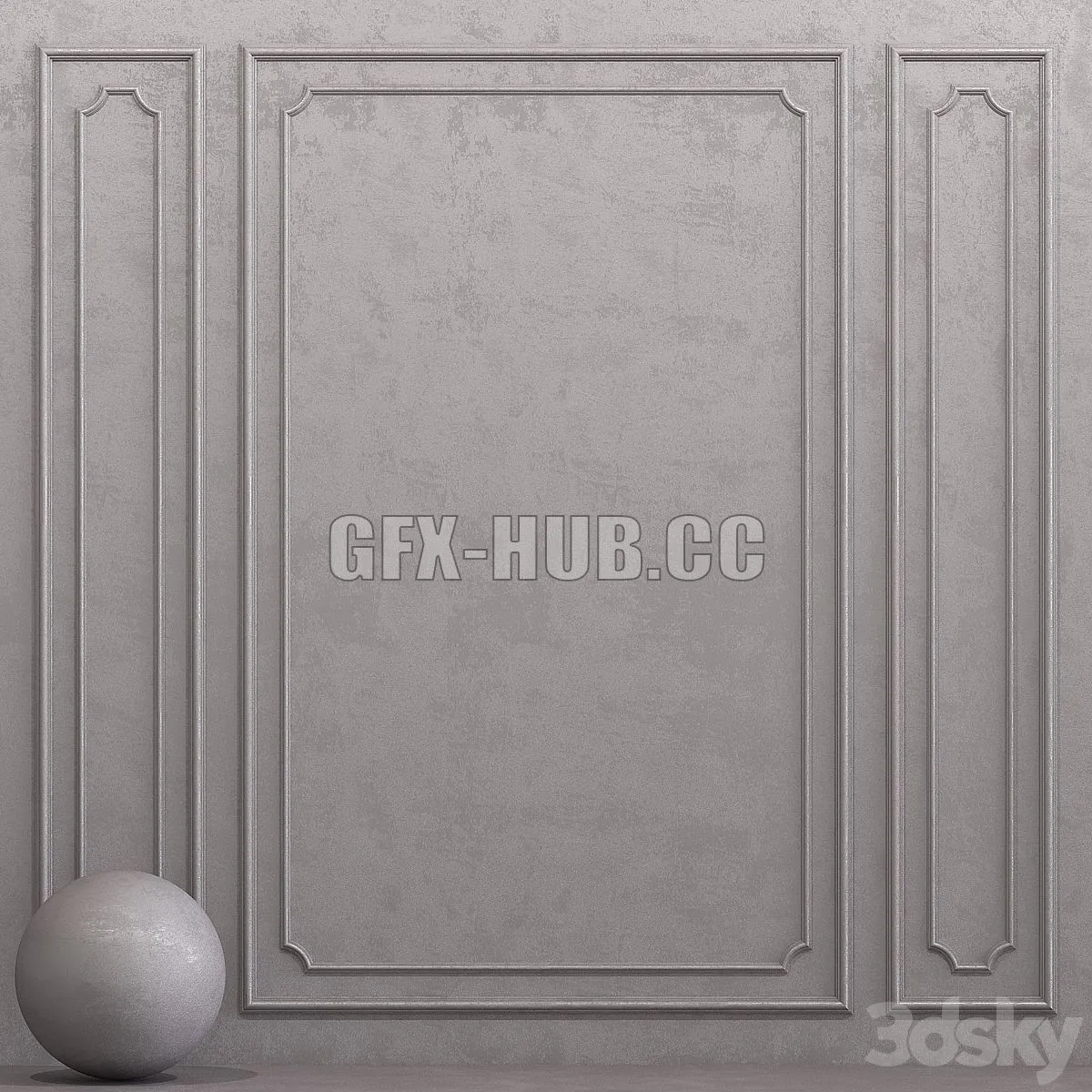 Decorative plaster with molding 15 3D Model