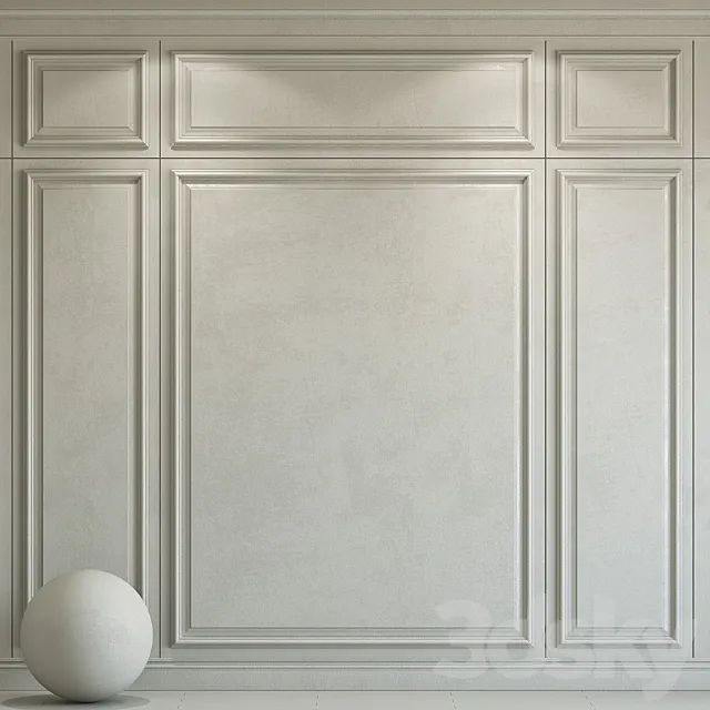 Decorative plaster with molding 166 3D Model