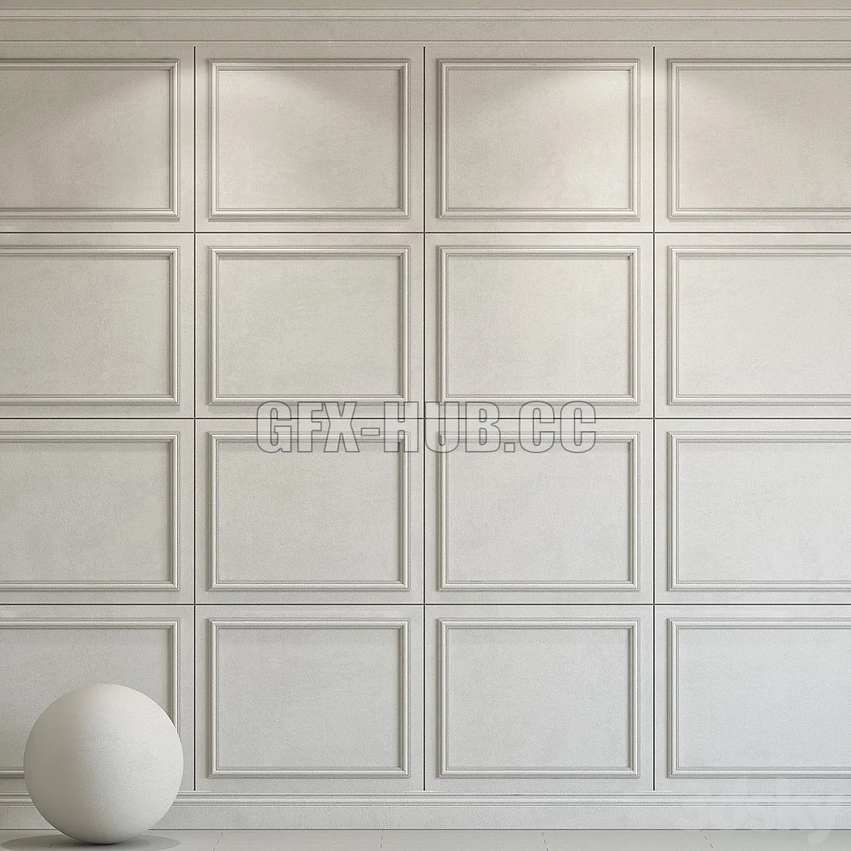 Decorative plaster with molding 172 3D Model