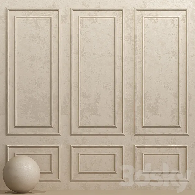 Decorative plaster with molding 2 3D Model