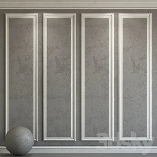 Decorative plaster with molding 201 3D Model