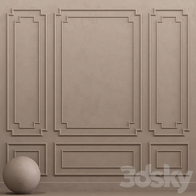Decorative plaster with molding 21 3D Model
