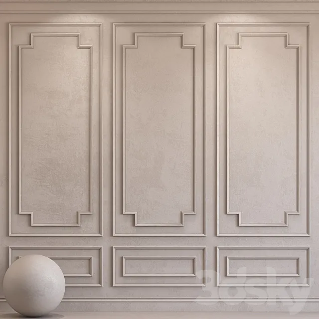Decorative plaster with molding 34 3D Model