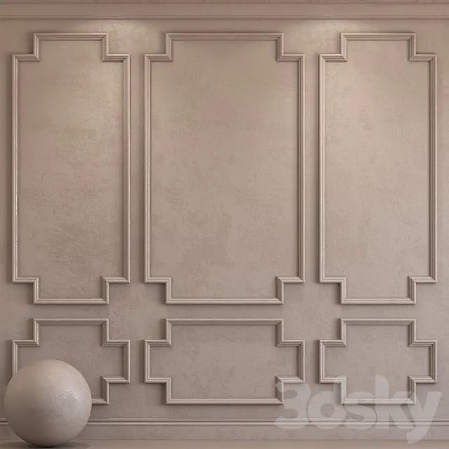 Decorative plaster with molding 37 3D Model