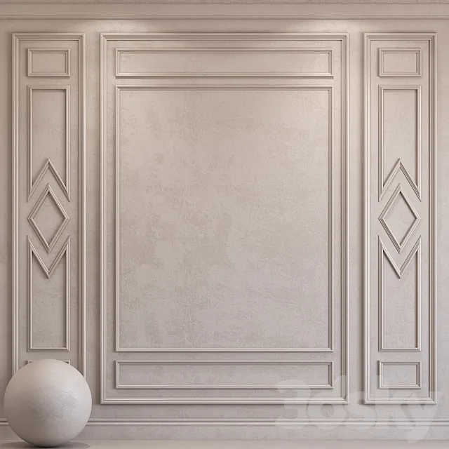 Decorative plaster with molding 44 3D Model