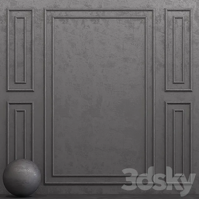 Decorative plaster with molding 6 3D Model