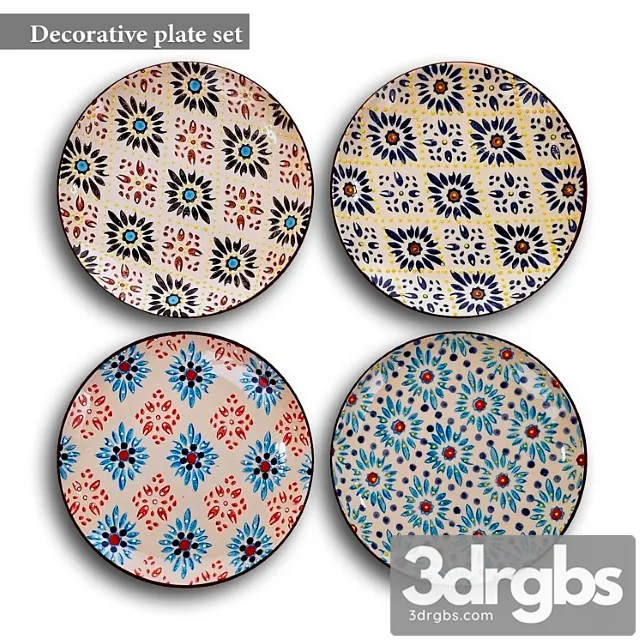 Decorative plate set 16 3D Model Download