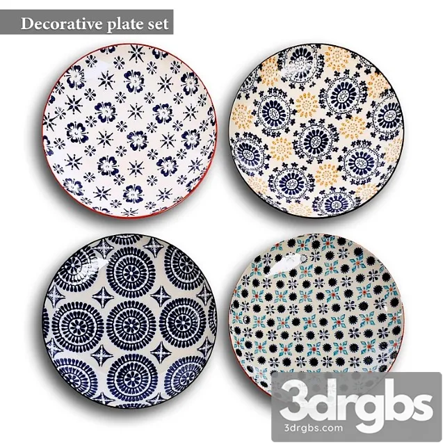 Decorative plate set 2 3D Model Download