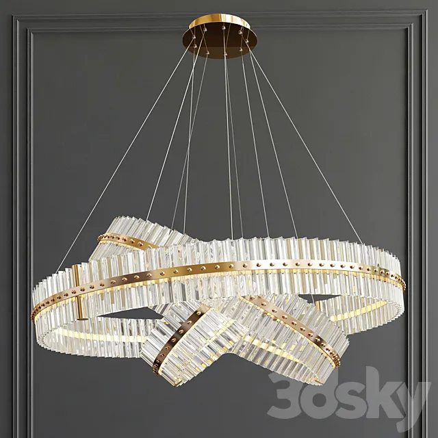 Decorative Ring Glass Chandelier 3D Model