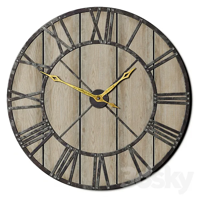 Decorative Rustic Wall Clock 3D Model Decorative Rustic Wall Clock 3D Model