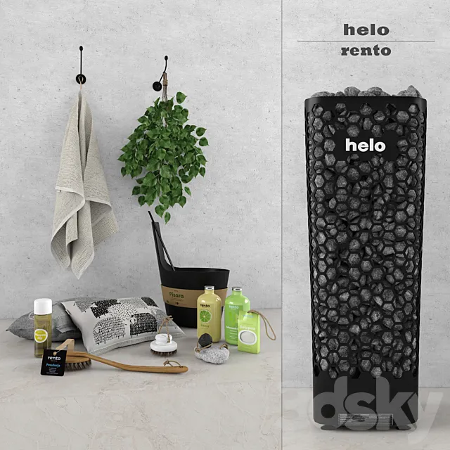 Decorative sauna set 3DModel Decorative sauna set 3DModel