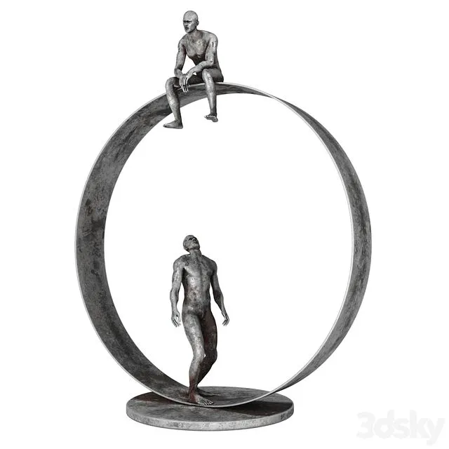 Decorative Sculpture With 4 PBR Metal Materials 3D Model Decorative Sculpture With 4 PBR Metal Materials 3D Model