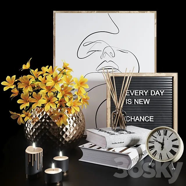 Decorative set 01 3D Model