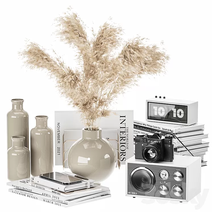 Decorative set 01 3D Model Free Download