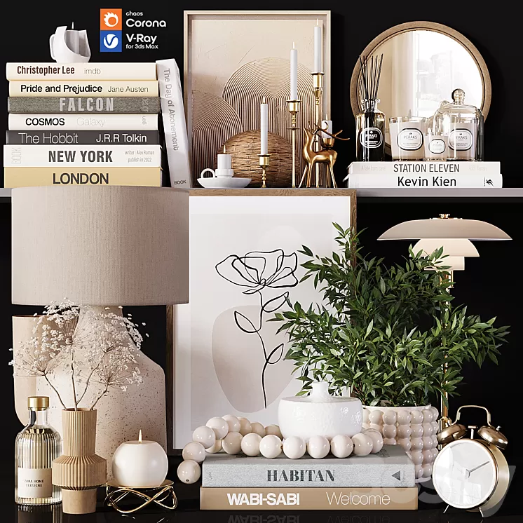 Decorative Set 01 3D Model Free Download