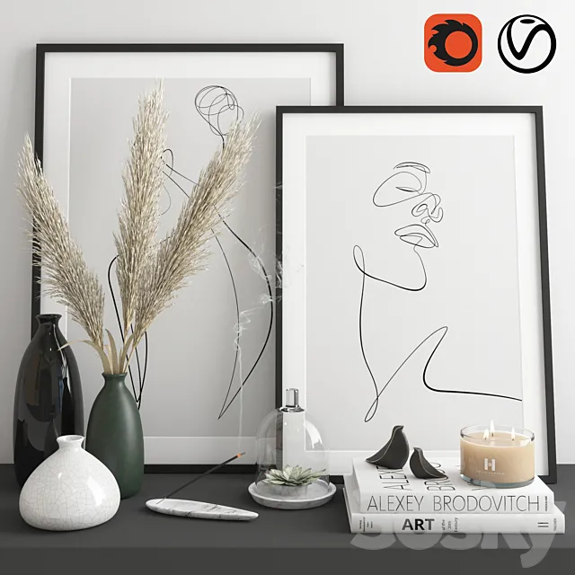 Decorative Set 01 3D Model