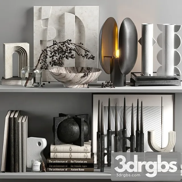 Decorative Set 011 With Berries and 101 Copenhagen 3D Model Download