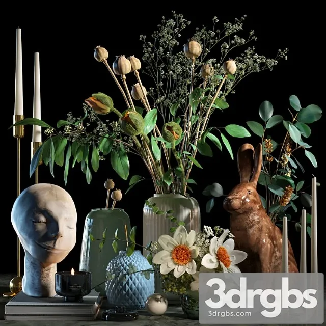 Decorative Set 017 1 3D Model Download