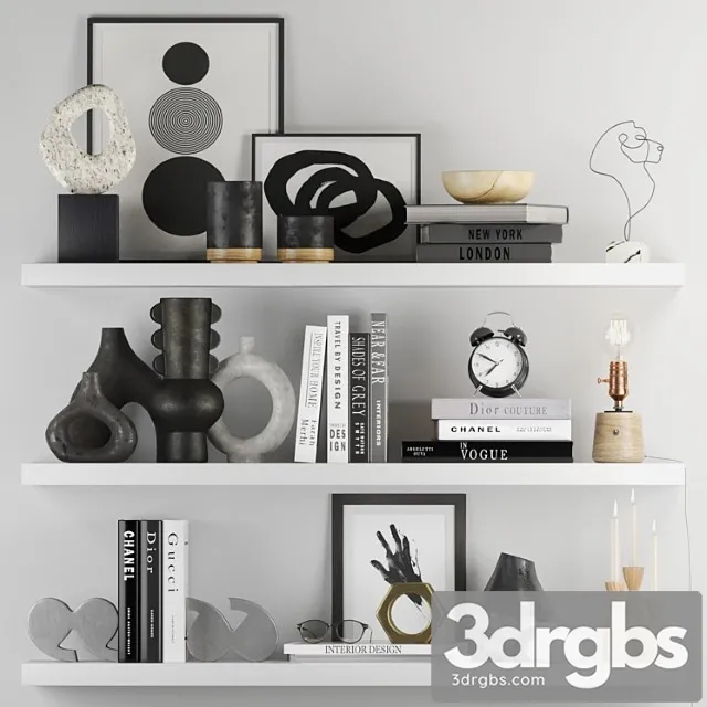 Decorative set 017 with classic alarm clock and edison lamp