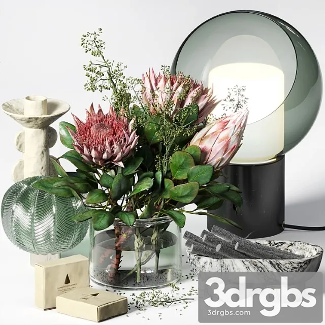 Decorative set 019 with a bouquet of proteus