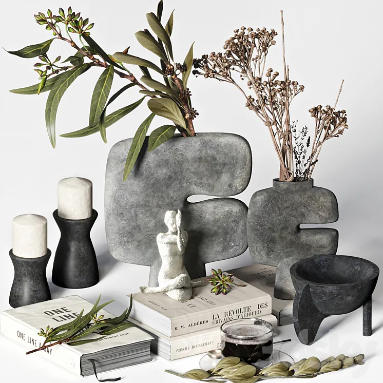 Decorative set 021 with 101 Copenhagen vases 3D Model Free Download