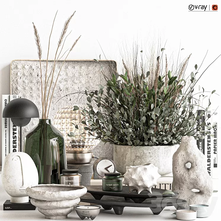 Decorative set 028 3D Model Free Download