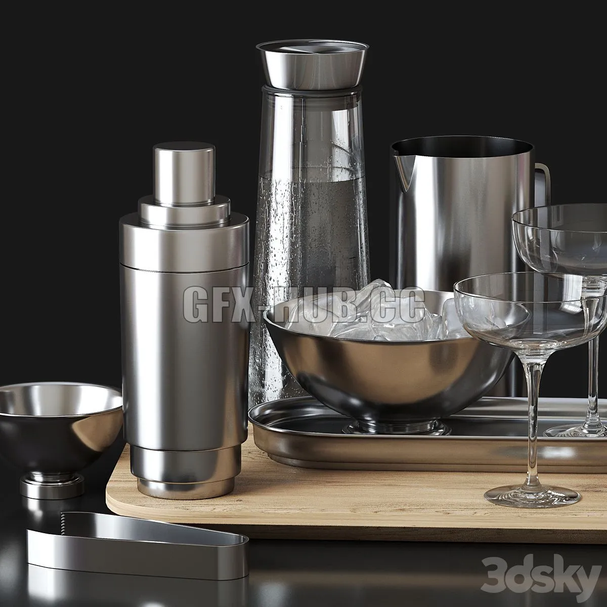 Decorative set 029 (composition of kitchen utensils) 3D Model