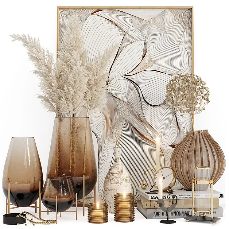 Decorative set 03 3D Model Free Download