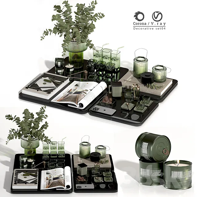 Decorative set 04 3D Model
