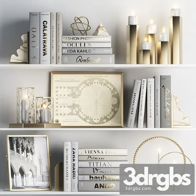 Decorative Set 05 White 2 3D Model Download Decorative Set 05 White 2 3D Model Download