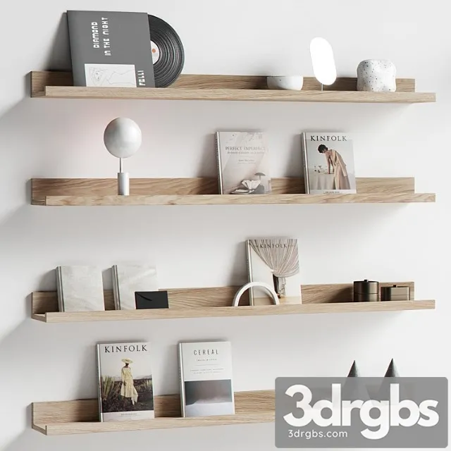 Decorative Set 050 Bookshelf 3D Model Download Decorative Set 050 Bookshelf 3D Model Download