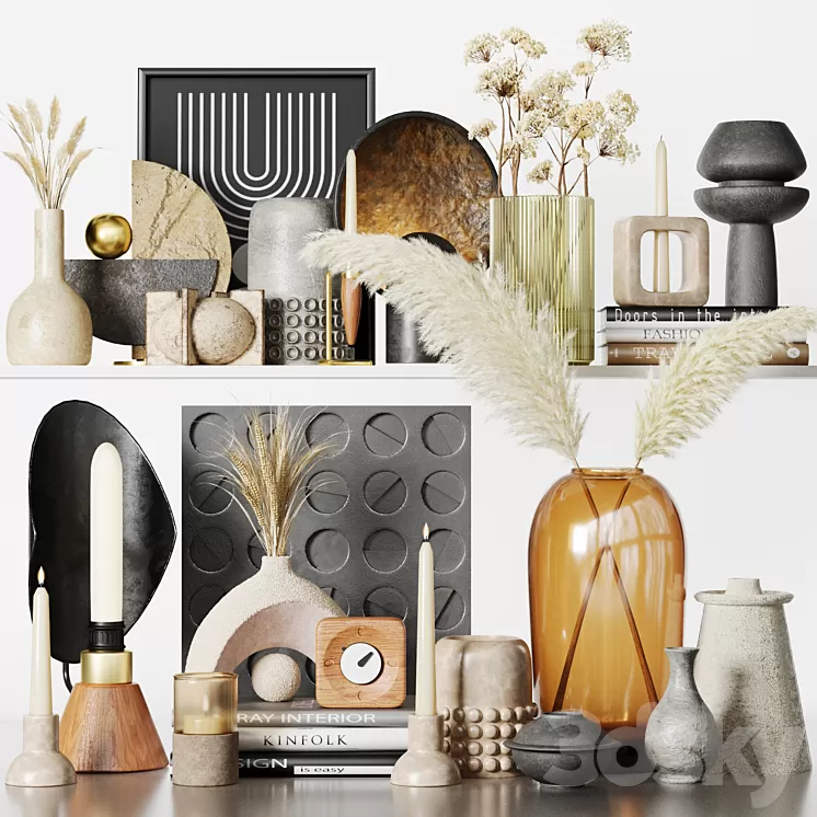 Decorative Set 06 3D Model Free Download