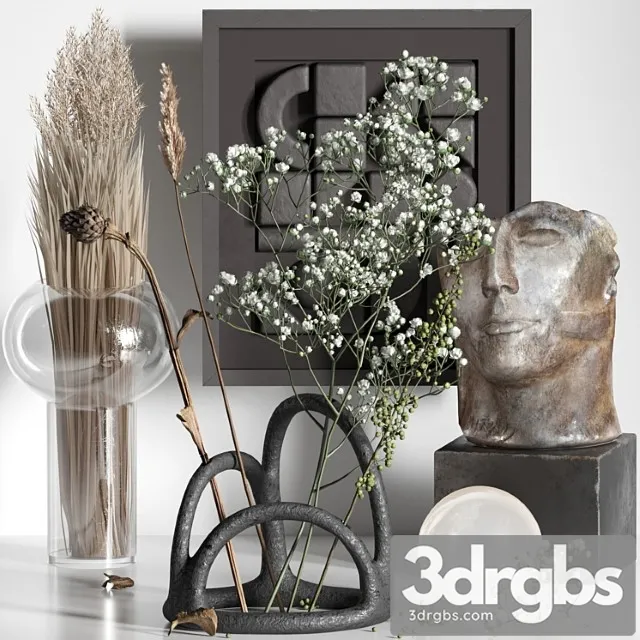 Decorative Set 06 With Gypsophila And Manifesto 3D Model Download Decorative Set 06 With Gypsophila And Manifesto 3D Model Download