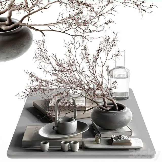Decorative Set 067-Japanese Set 3D Model Decorative Set 067-Japanese Set 3D Model