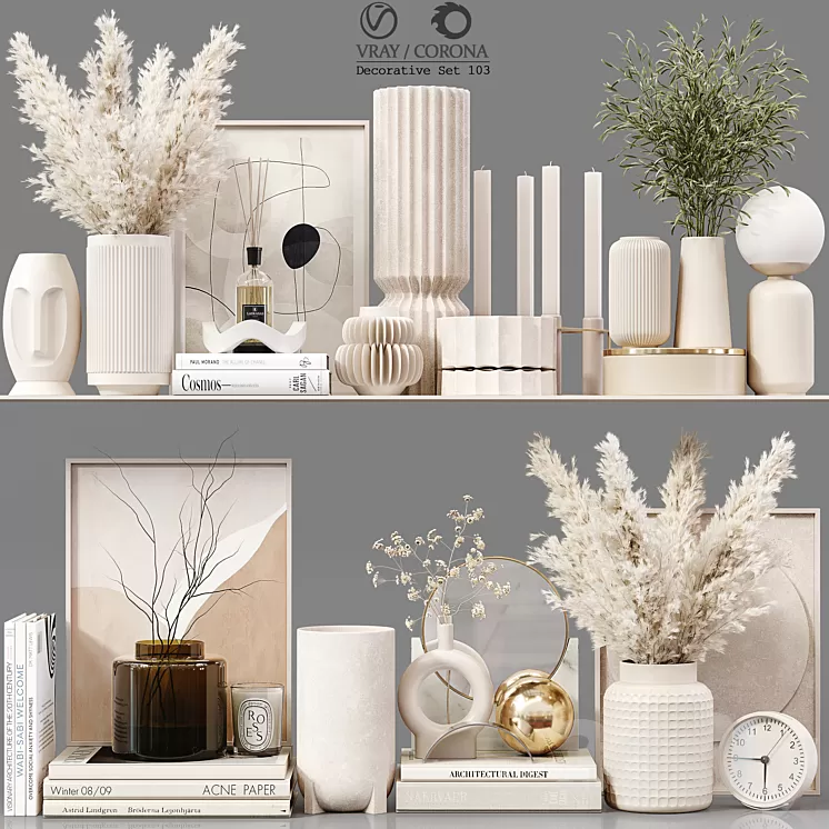 Decorative Set 103 3D Model Free Download