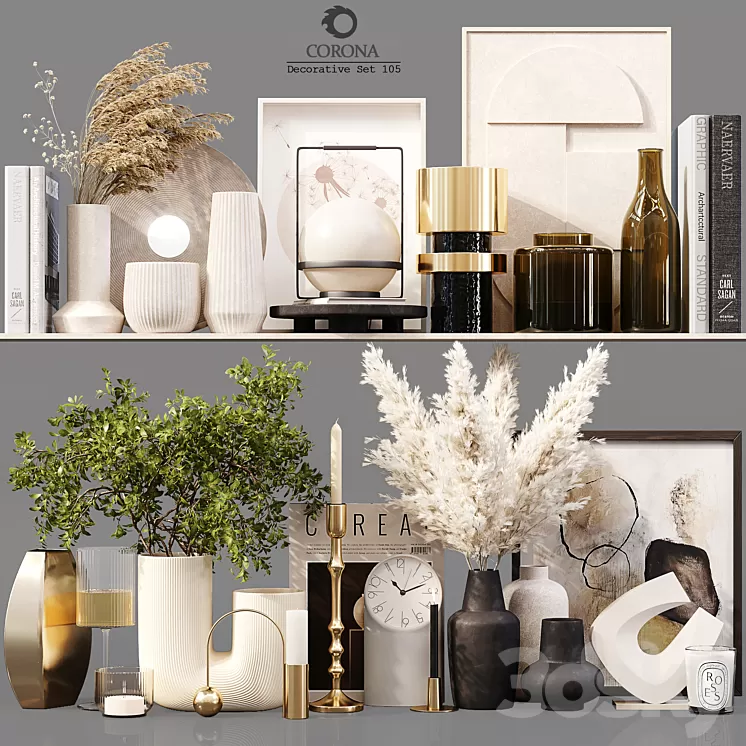 Decorative Set 105 3D Model Free Download