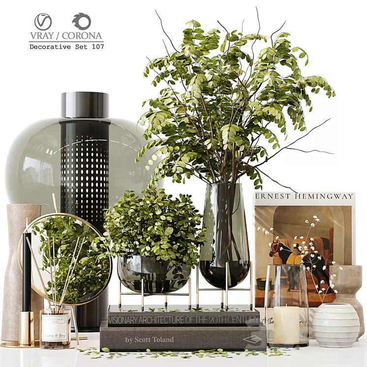 Decorative Set 107 3D Model Free Download