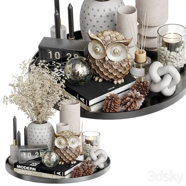 decorative set 11 (with owl) 3D Model