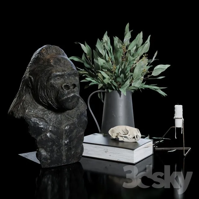 Decorative set 12 (with gorilla) 3D Model