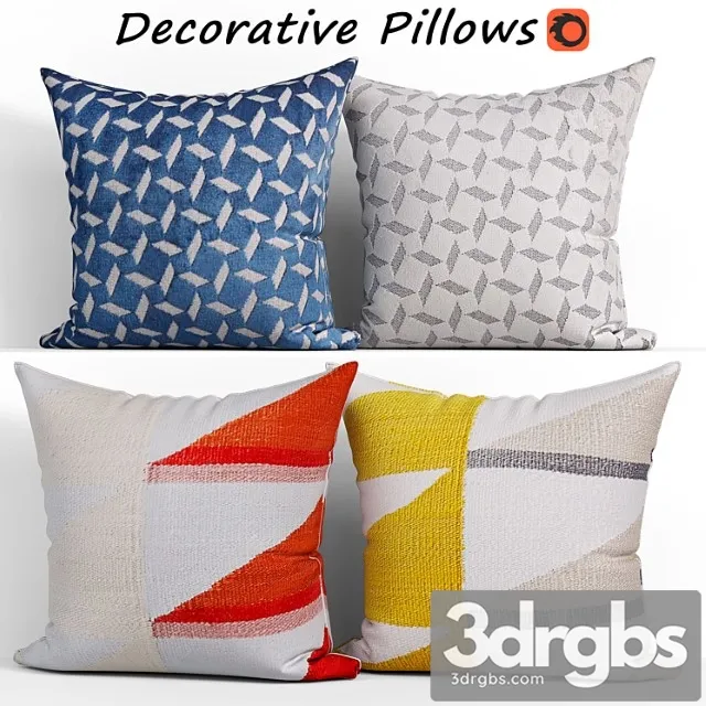 Decorative set 160 reflected angles and pinwheel Jacquard West elm 3D Model Download Decorative set 160 reflected angles and pinwheel Jacquard West elm 3D Model Download