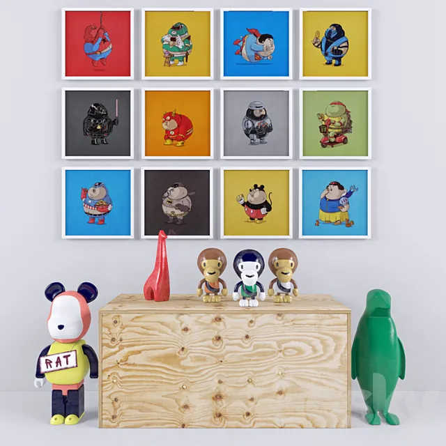 Decorative set 3D Model Decorative set 3D Model